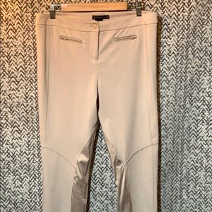 grass collection Cream Track Pants with Knee Panel Details